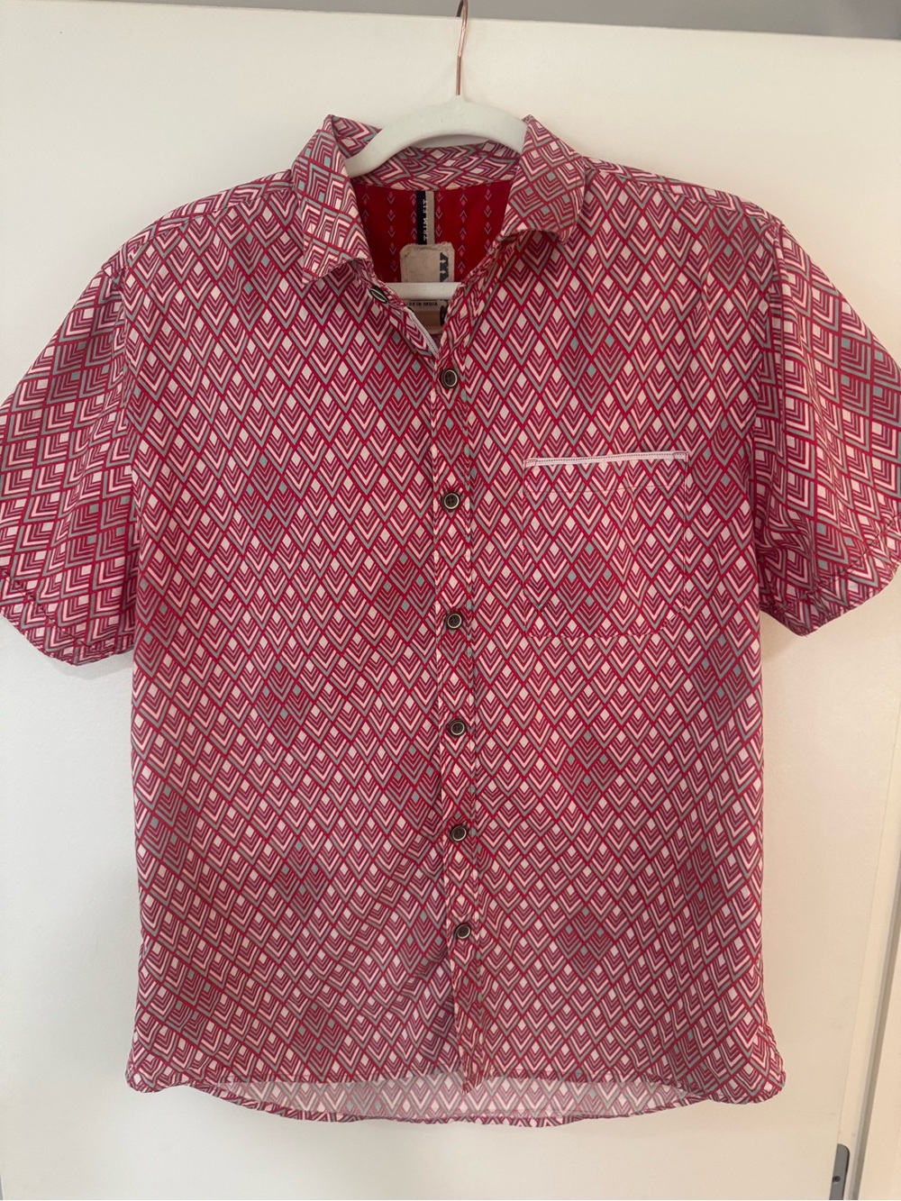 RAW Geometric Print Button-Down Shirt Size Large - trim fit